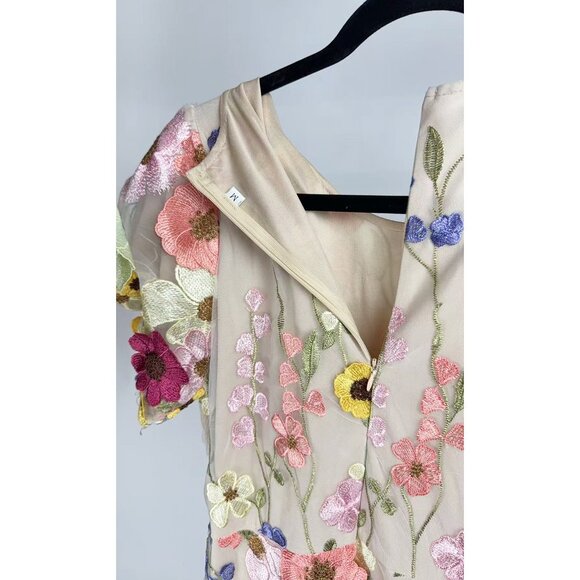 Women's Lace Formal Evening Gown Floral Maxi Dress Party Wedding Long Prom Dress - Picture 6 of 7